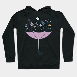 Upside Down Umbrella with Flowers Hoodie